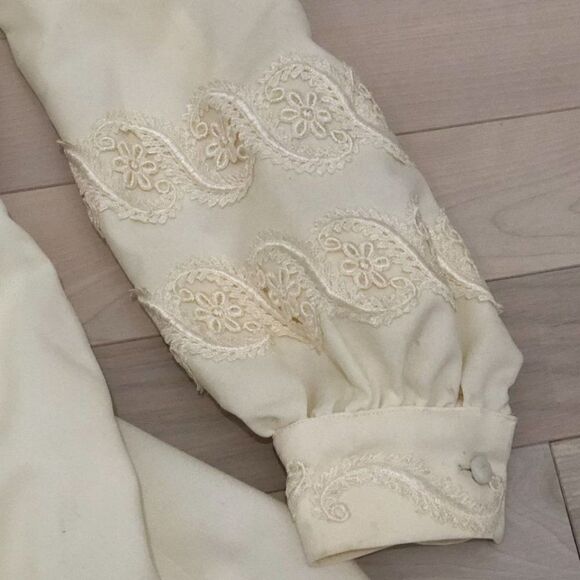 Vintage Wedding Dress Size Medium Edwardian Style White - Picture 7 of 7